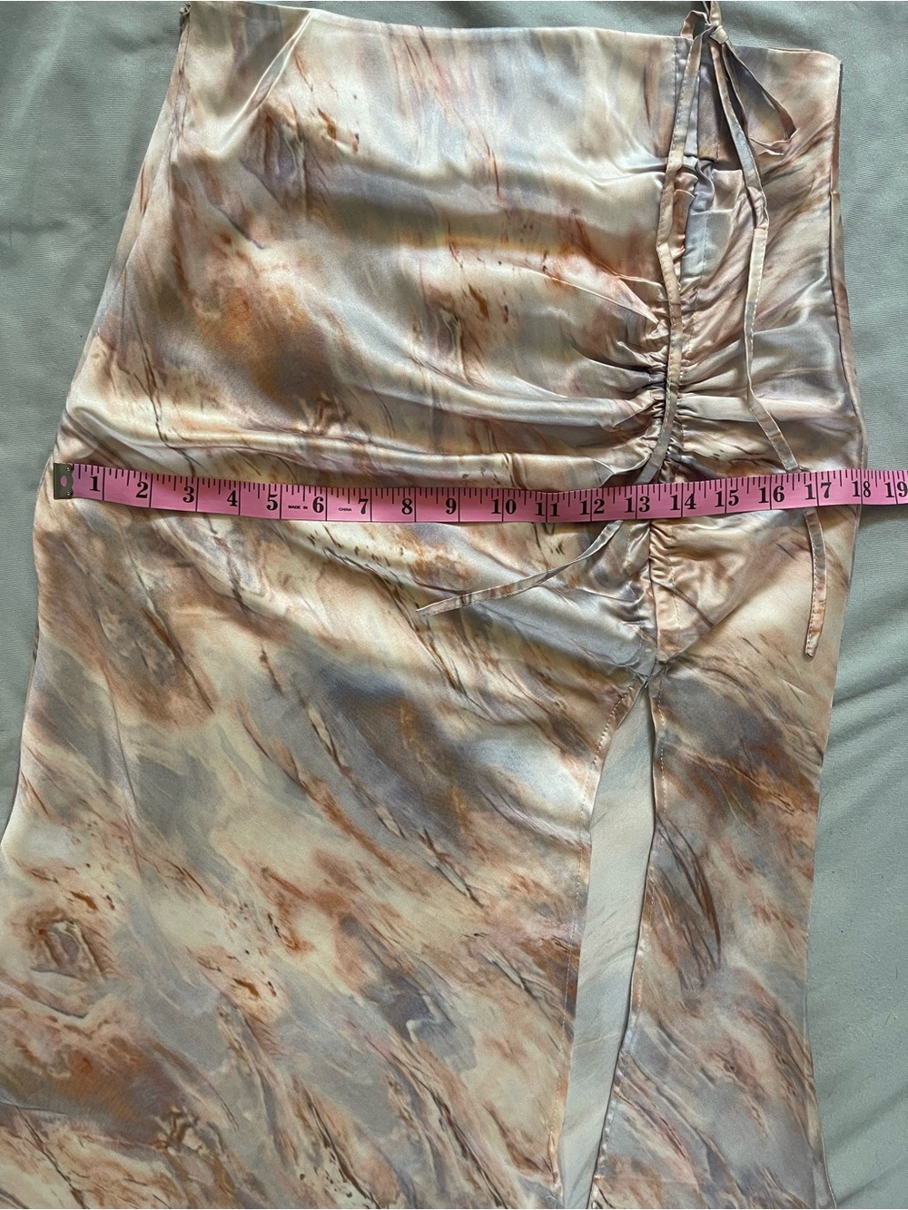 Micas ✨ Skirt Silky Marble-Print Bias Midi - Picture 8 of 14